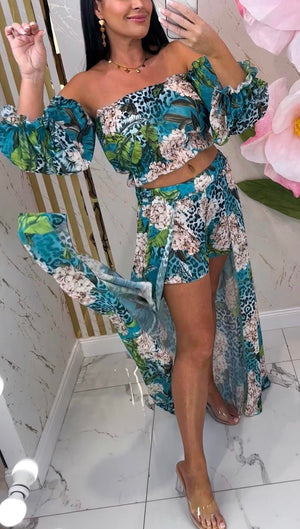 Off-Shoulder Top and Shorts Set