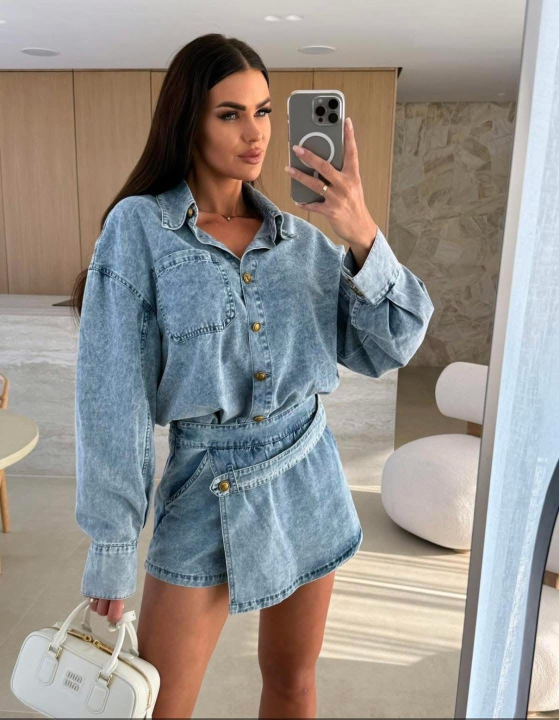 Denim Set - Shirt and Skort