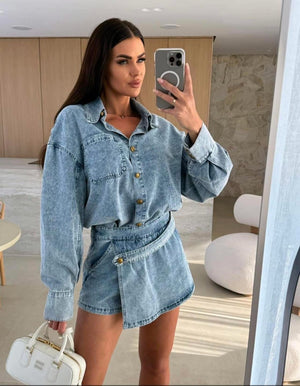 Denim Set - Shirt and Skort