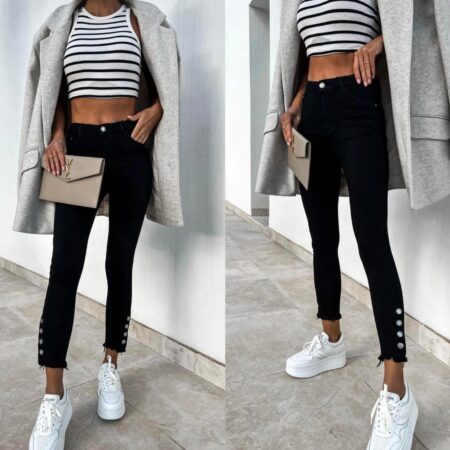 M.SARA SKINNY JEANS WITH BUTTONS