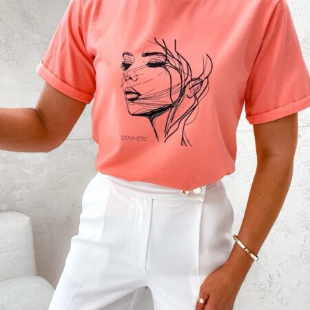 EKSKLUZYWNA KOLEKCJA - T-SHIRT Z WYJĄTKOWYM SZKICEM TWARZY - KUP TERAZ! 🌸🌟🛍️