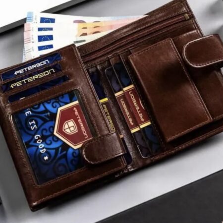 MĘSKI SKÓRZANY PORTFEL PETERSON Z SYSTEMEM BLOKADY RFID