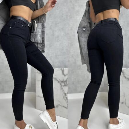 Spodnie Jeansy Damskie Skinny M.Sara – Model S2096 (Push Up, Czarne)
