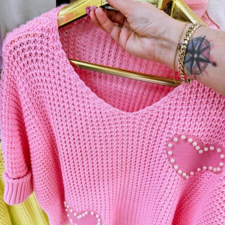 SWETEREK  GOFROWY SERCE – WŁOSKA PRODUKCJA