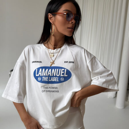 Tshirt SUPREME ecru/blue