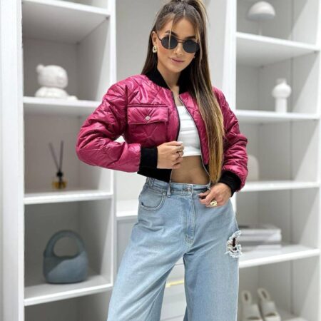 MILAGRO Kurtka Przejściowa Typu Bomberka – Fuksja