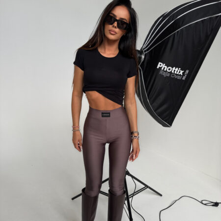 Legginsy FAMOUS czekolada