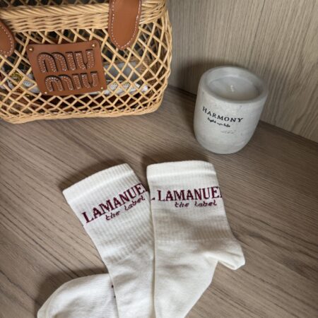 Skarpety LABEL ecru/bordo